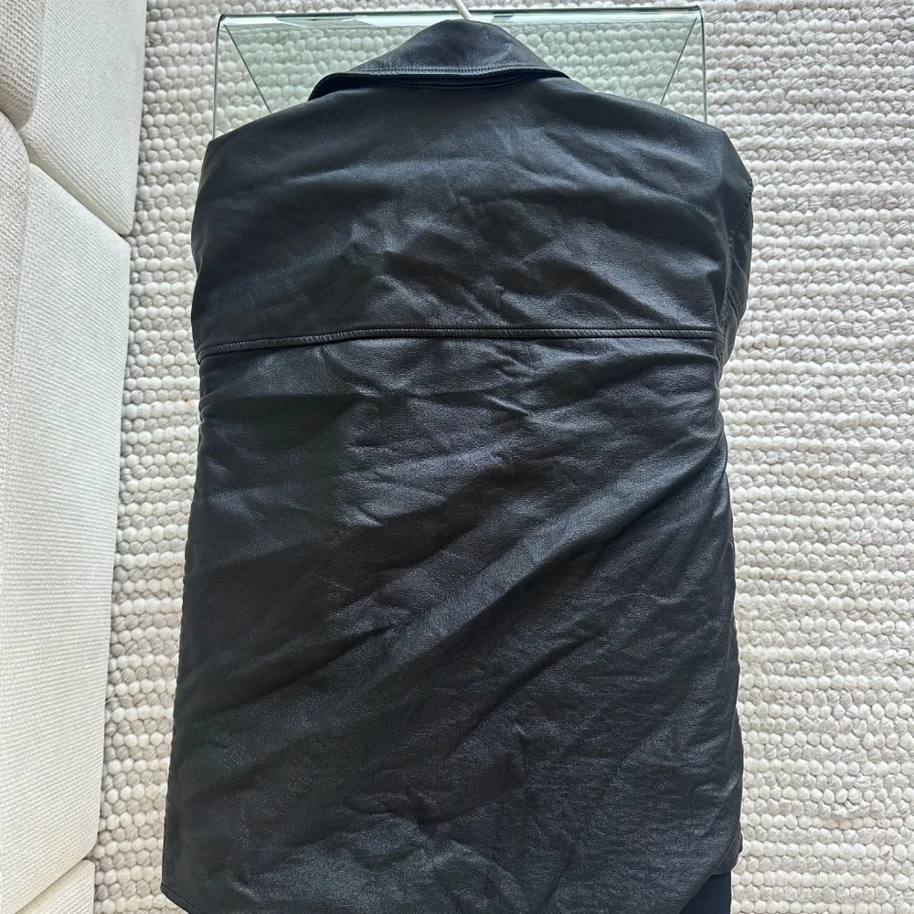 Aritzia Leather Pelli Babaton Shacket in Black - Picture 3 of 6